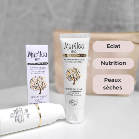 Trousse beauté duo Eclat d'Argan - cadeau bio et made in France